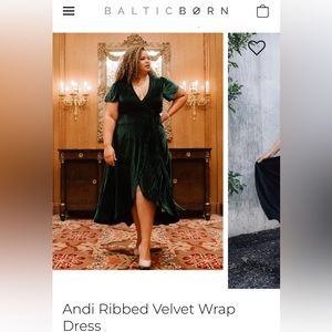 Ribbed Velvet Wrap Dress